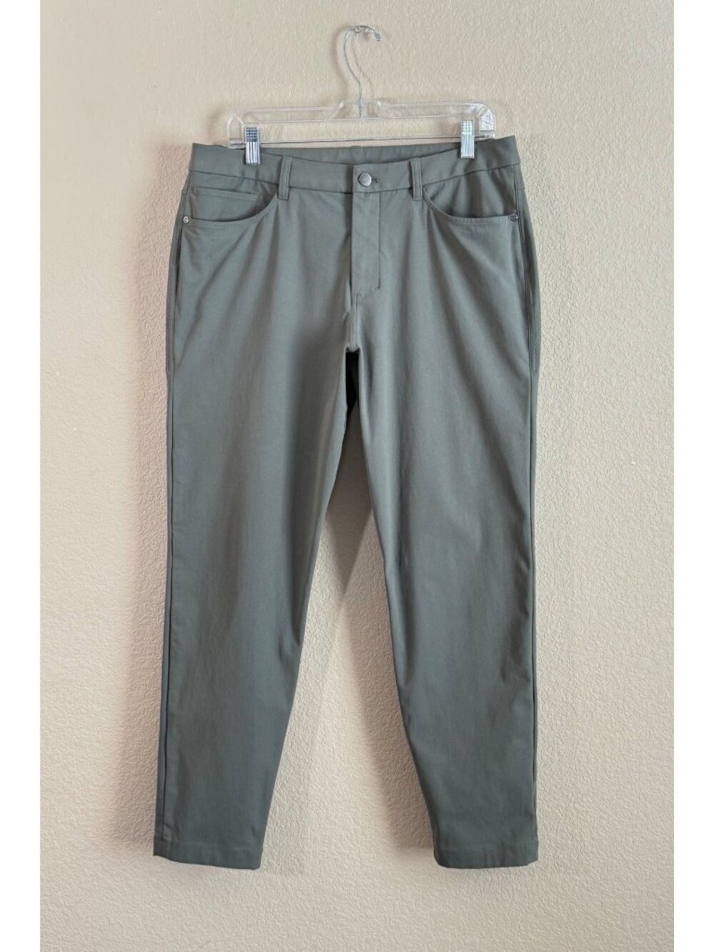 Lululemon Men's ABC Slim-Fit Pants Size 33 Warpstreme Army Green